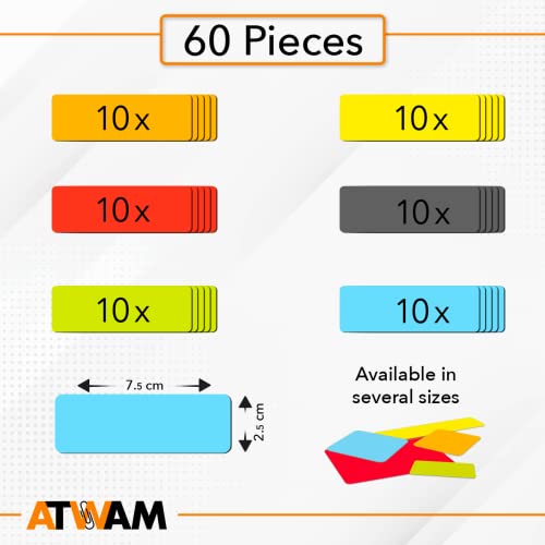 ATWAM - 60 magnetic strips writable - 75 x 25 mm
