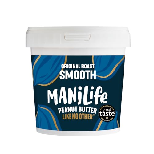 ManiLife Crema de Cacahuete Tostado Original y Suave 900g | Alta en Proteína, Sin Aceite de Palma ni Azúcares Añadidos | Hecho con Cacahuetes Argentinos de Origen Único (Embalaje Puede Variar)