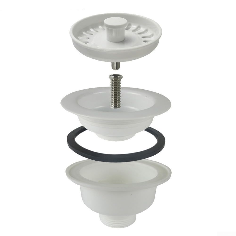 Filtro Per Lavello In Acciaio Inox – Cestello Rimovibile Con Diametro 114 Mm – Adatto Per Scarichi Da 83-90 Mm – Kit Per Cucina