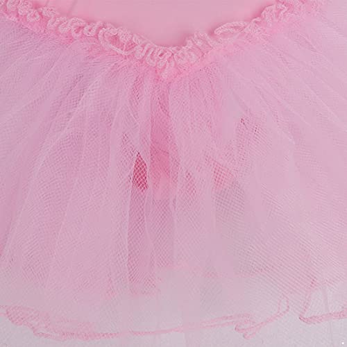 Justaucorps de danse classique haut de gamme avec tutu rose et dos croisé pour fille