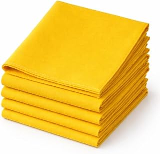 MIKONIKO Pure Cotton Handkerchief Pack of 6 | Unisex Rumal/Hanky | Soft, Sweat Absorbent | Plain Price In India