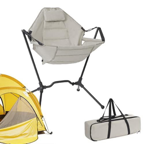 Silla de camping, taburete mecedora de aluminio de alta resistencia – Silla mecedora portátil para uso exterior, para césped, jardín, fiesta, playa, patio, picnic, patio