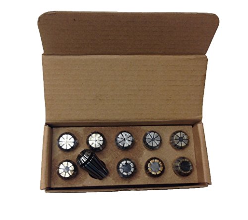 HHIP 3900-5165 ER16 10 Piece Spring Collet, Set, 1/32