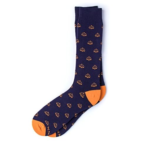 Alynn “Tip the Scales” Men's Legal Scales of Justice Lawyer Crew Dress Socks (1 Pair) Cover
