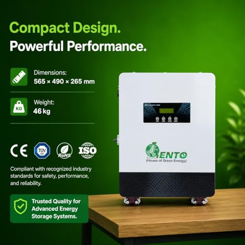 Image of Lento 2.1KVA 25.6V Lithium Battery Inverter UPS | Inbuilt LiFePO4 Battery | Up to 6Hr 15Min Backup @400W | Pure Sine Wave Output | LCD Display | Portable Wheel Base | Fast Charging