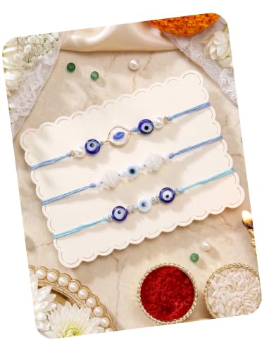 Image of Karatcart Rakhi for Brother Gold-Plated Kundan Rakhi Set of 3 with Roli Chawal
