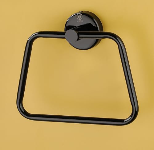 Image of iSTAR Stainless Steel Black Finish Towel Ring /Napkin Ring /Towel Holder /Towel Hanger /Towel Holder for Washbasin and Napkin Holder Stand for Kitchen, Bathroom Square (Pack of 3)