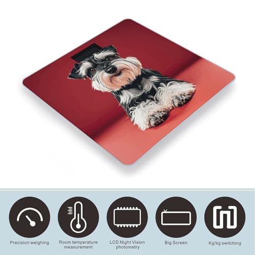 Báscula digital para baño de vidrio templado Schnauzer miniatura 3