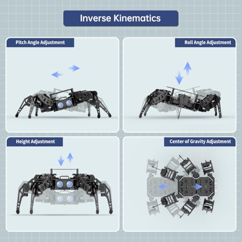 18DOF Hexapod Robot for Arduino Programming, Spider Walking Crawling Self-Balancing AI Vision Voice Control Obstacle Avoidance, STEM Education Open Source Robot with Tutorials, miniHexa Standard Kit - Image 3