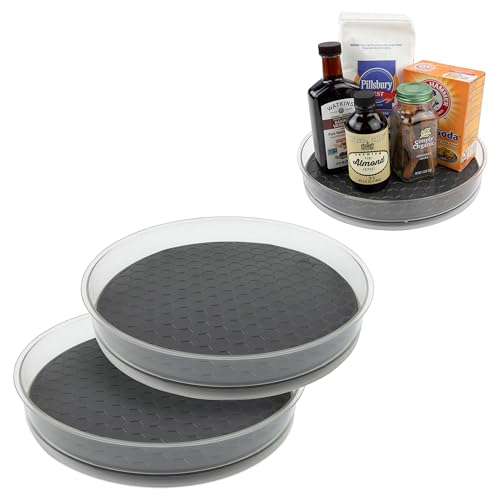 Spectrum Lazy Susan Organizer, Hexa Round Medium (2-Pack) - Lazy Susan Turntable for Cabinet, Refrigerator, Pantry, Table, & Shelf - Rotating & Spinning Pantry Organization & Storage for Fridge -  1000231