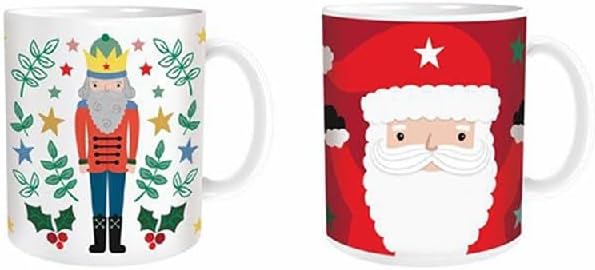 RSW Christmas Santa and The Nutcracker Mug, 11 oz Capacity, Assorted