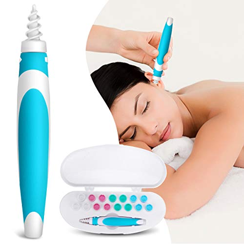 CHARMINER Ear Wax Removal Tool, Ear Wax Remover Kit, Soft Ear Wax Cleaner, Spiral Ear Cleaners with 16 Replacement Heads for Family