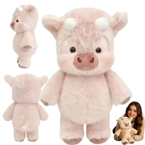 THERTHW Peluche che Corre, Peluche Vitello Che Corre, Pupazzo Animale Morbido, Animale in Posizione di Corsa Per Uomini, Donne, Bambini E Ragazzi (Rosa)
