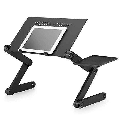 Preisvergleich Produktbild LGFSG Laptop-Schreibtisch Tragbarer Verstellbarer klappbarer Tisch für Laptop-Schreibtisch Computer Notebook-Standablage zum Zusammenklappen Kühl-Computertisch Schwarz, mit Lüfter