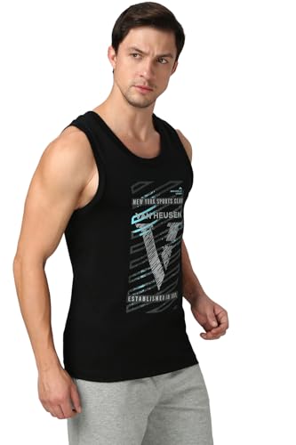 Image of Van Heusen Men's Cotton Regular Fit Sport Graphic Print Vest - Super Soft, Sleeveless,