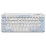  Keychron B1 Pro Clavier sans fil ultra fin, 2,4 GHz/Bluetooth 5.2, 75 % DE-ISO, batterie de 800 mAh, programmation avec ZMK, clavier QWERTZ compatible avec Mac/Windows/Linux – Bleu vintage