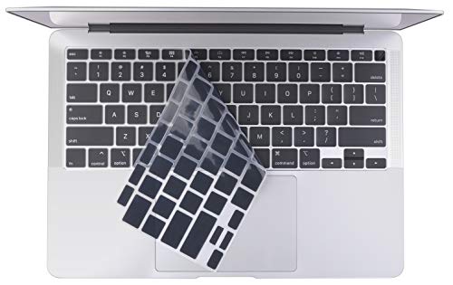 UESWILL Silicone Keyboard Cover Skin Compatible with 2020 Release MacBook Air 13 inch M1 with Retina Display & Touch ID Model A2179 A2337 (M1) Key baord Cover Skin Protector, Black