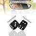 Fuzzy Dice for Rear View Mirror, Black Fuzzy Dice for Car Mirror, 2.75inch Pair of Plush Retro Square Hanging Dice with White Dots Cute Car Decoration Ornament Accessories