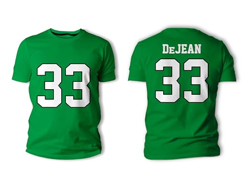 Cooper Dejean #33 Football Shirt Jersey 100% Cotton (US Alpha Large Green)