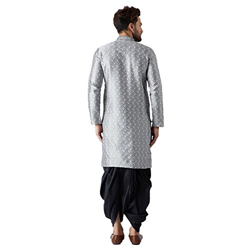 Image of SOJANYA Men's Silk Blend Solid (Since 1958, Kurta & Dhoti Set