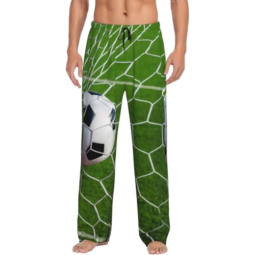 Football Breaking Through The Goal Pajama Pants for Men, Men's Separate Bottoms, Lounge Pants, Funny, Humorous