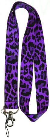 A Delux Animal Seat Cover Set with 2 Universal-Fit High Back Seat Covers and Lanyard Key Chain - Leopard Purple - Leopard Purple