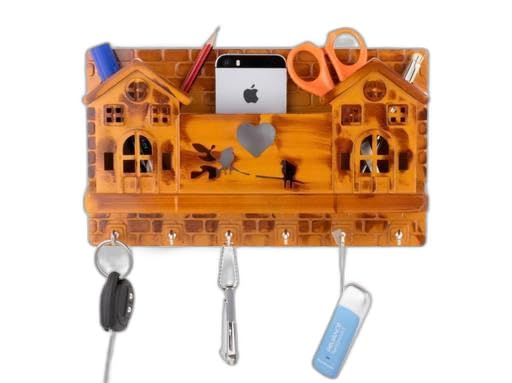 Urban Elegance Key Holder Home Decor Unique Stylish Plastic for Wall Multipurpose Home Office Living Room 3 Pocket 6 Hook Mobile Stand Kitchen Items-image-21