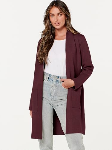 Image of ANRABESS Cardigan Sweater for Women Casual 2026 Fall Fashion Coat Long Sleeve Open Front Knit Coatigan Outwear