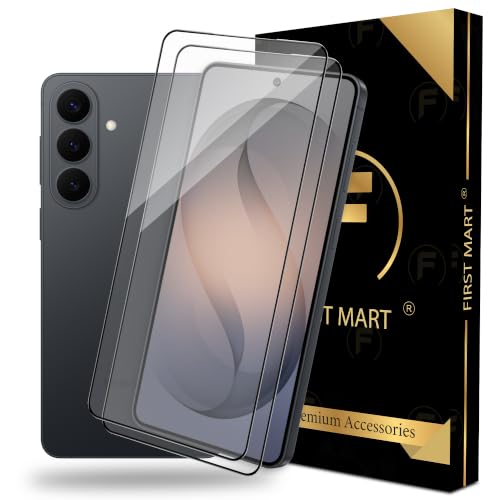 Image of FIRST MART Tempered Glass Screen Protector for Samsung Galaxy S26 Plus - Full-Glue Screen Guard, 3D Edge to Edge, HD Clear, Bubble-Free, Case-Friendly, Black, Pack of 2