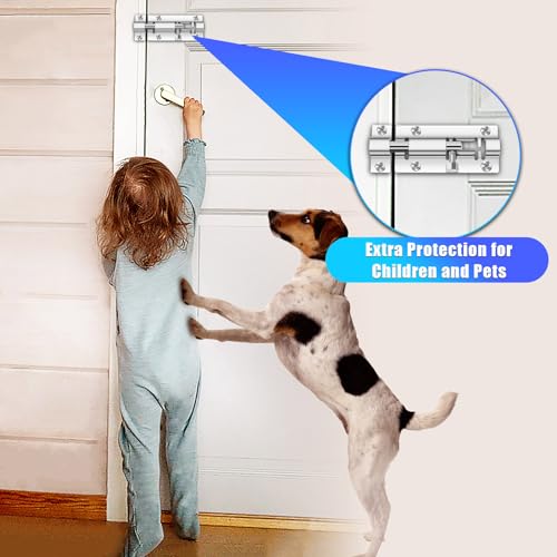 INBOF 2 Pack Slide Lock, 3 Inch Barrel Bolt Latch, Premium Door Bolt Lock, Stainless Steel Slide Bolt Latch, Thickened Slide Latch Lock with 12 Screws, Slide Locks for Inside Door - Image 5