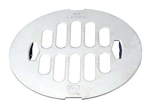 Westbrass D3198-100-26 4-1/4" OD Brass Snap-in Shower Strainer Grid Drain Cover, Polished Chrome (100-Pack)