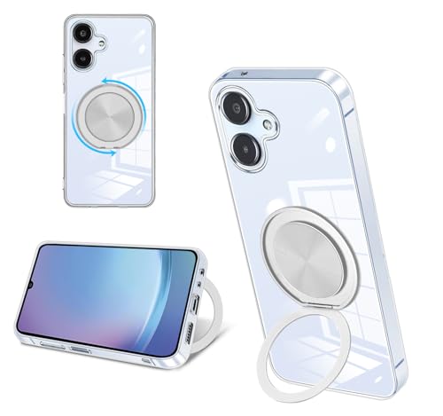 Galaxy A25 5G �P�[�X �N���A �V���R�� MagSafe�Ή� �����O�t�� 360°��]�X�^���h �c�����Ή� �A�W���X�^�u���X�^���h �}�b�g�d�グ �ϏՌ� Galaxy A25 5G SC-53F SCG33 �J�o�[ �Ռ��z���|�P�b�g���� TPU
