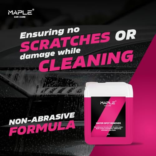 Image of Maple Car Care Water Spot Remover 5 Litre | Non-Abrasive Hard Water Stain Cleaner for Cars & Bikes | Removes Etched Marks from Watermark,Glass, Paint & Chrome | Restores Clear Spotless Shine