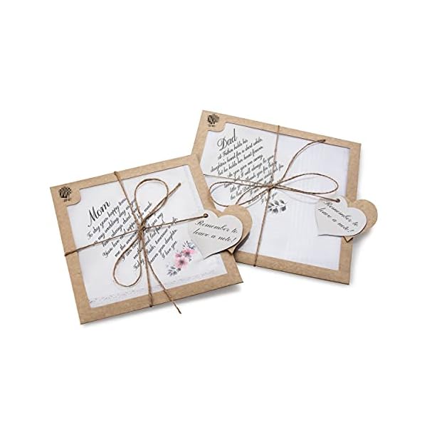 W&F GIFT Mutter und Vater der Braut Geschenke | Hochzeitsgeschenk Taschentuch Set für Eltern der Braut von der Tochter…