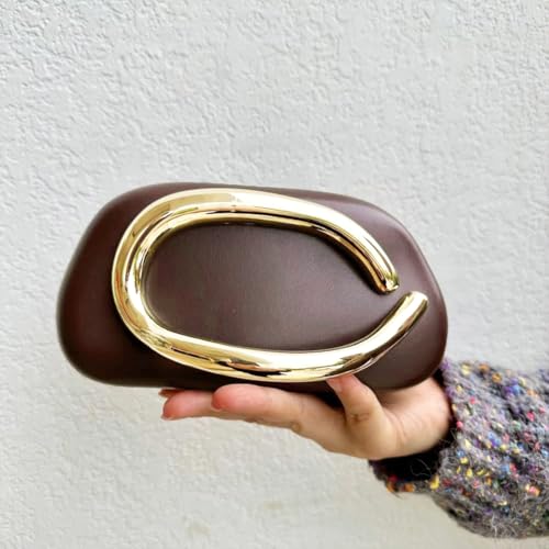 Image of Acrylic Clutch Purse for Women Classic Round Acrylic Evening Handbag Vintage Metal Handlebars Bag for Wedding Party Prom