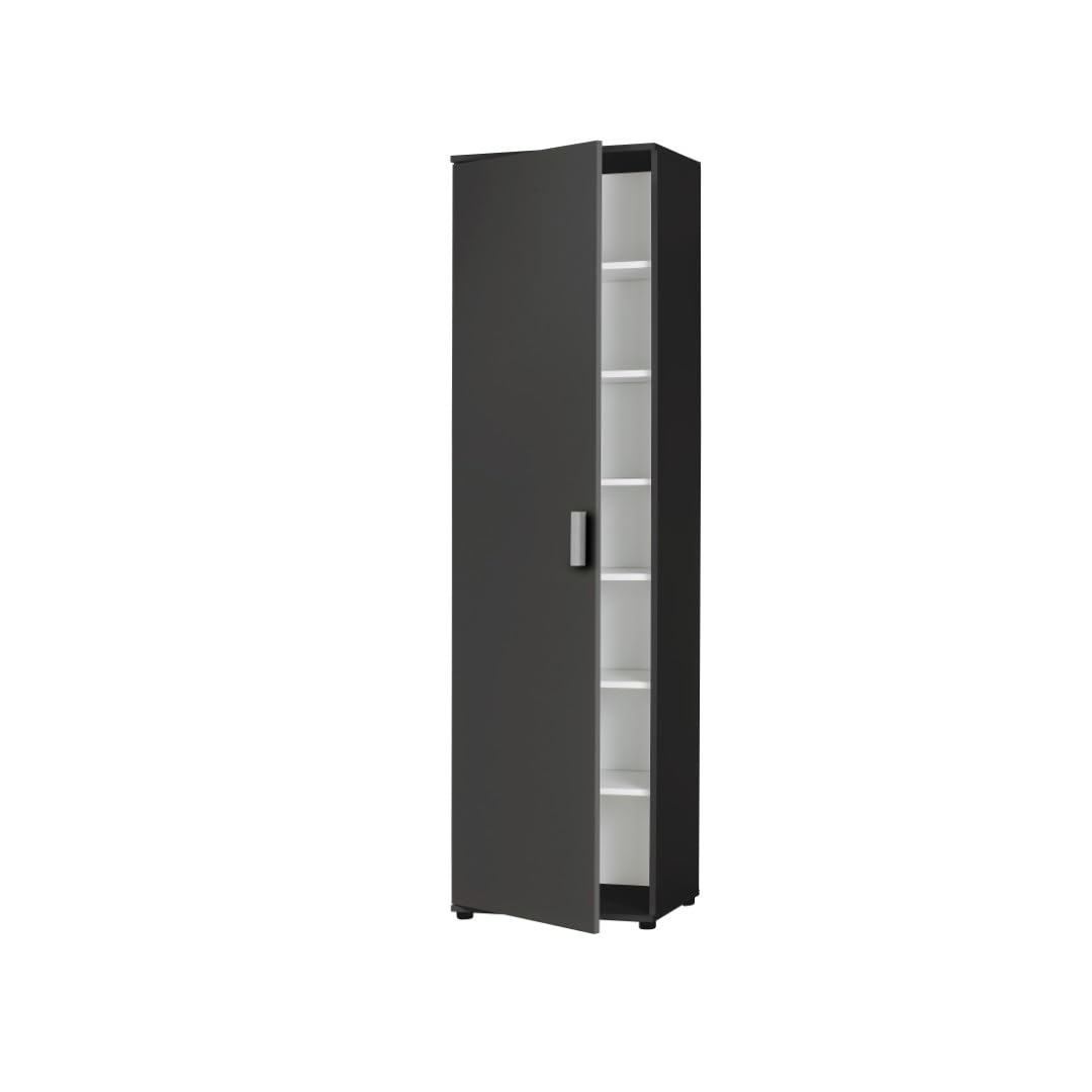 AVANTI TRENDSTORE Berbenno - Armadio multiuso in legno laminato con 1 anta a battente e 6 ripiani, disponibile in diversi colorazioni. Dimensioni LAP ca. 50x184x35cm