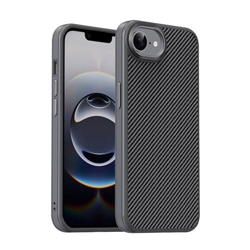 Funda para teléfono 16e de piel antiarañazos y acabado elegante de carbono