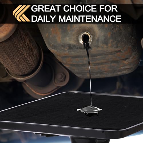 Image of Oil Drain Drip Pan for Under Car with 22 inch Square No Splatter Pad Oil Drip Tray Transmission Garage Automotive Driveway