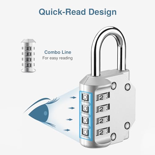 image for Puroma 4 Pack Combination Lock for Locker 4 Digit Outdoor Waterproof P