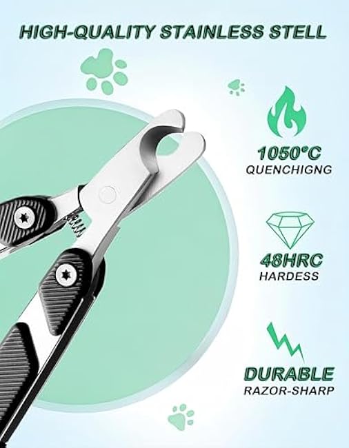 Dog Nail Clippers with Foldable Design Cat Nail Trimmer-DowMWlkC