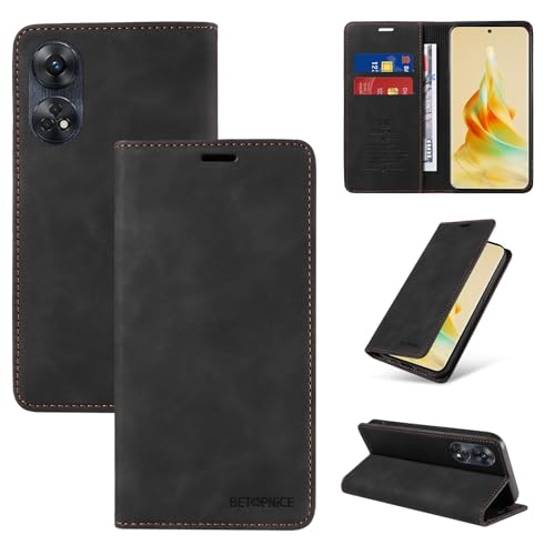 Étui pour Oppo Reno 8T 4G portefeuille anti-piratage RFID et coque cuir contre les chutes
