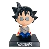 Goku Bobblehead Car Dashboard Decorations Accessories Interior for Men Women, Dragon Ball Z Action Figure Statue for Car Dash Board Birthday Cake Toppers Ornaments Home Office Decor with Phone Holder