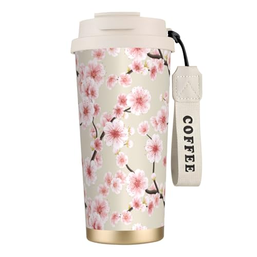 タンブラー 和柄 和風 さくら 花柄 マグボトル コーヒーカップ 水筒 保温 保冷 ウォーターボトル 蓋付き ストロー付き 直飲み おしゃれ プレゼント