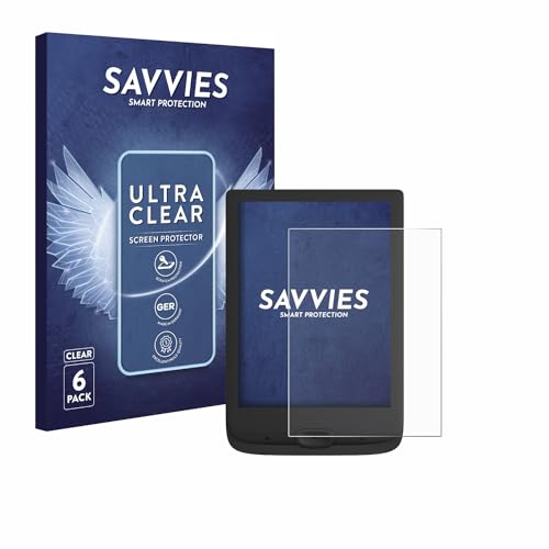 savvies 6 Pack Screen Protector compatible with PocketBook Basic Lux 4 Protection Film Clear