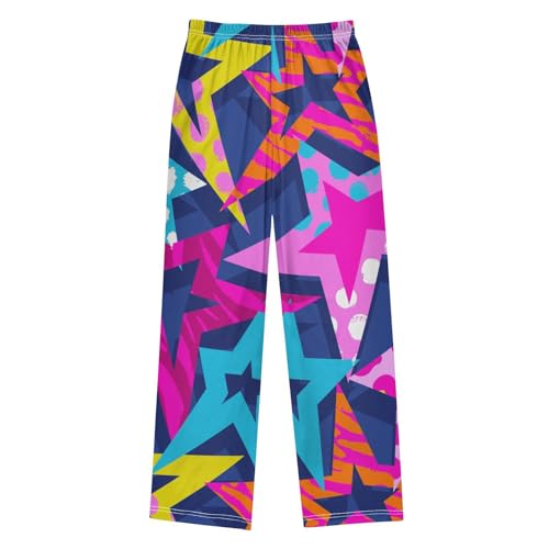 Abstract Star Boys Pants Boys Athletic Pants Long Pant for Boywith Pockets Wide-Leg Size 6-14Y2