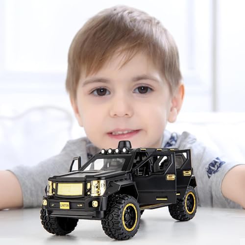 Image of 1:24 Diecast Metal Car Model G Pattong Toy Cars for Kids Pull Back Openable Doors with Light Sound