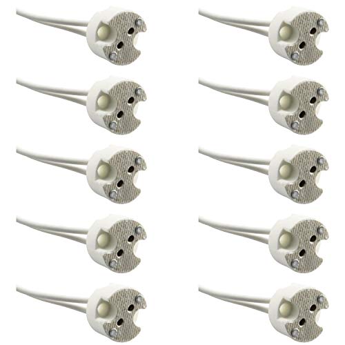 PSCCO 10PCS Lamp Holder Socket Base Adapter Wire Connector Ceramic Socket MR16 MR11 GU5.3 G4
