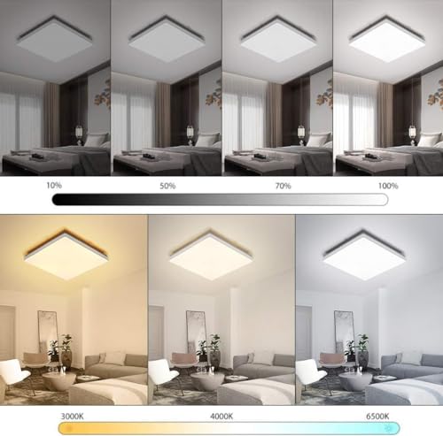 Plafonnier LED 72W variable avec télécommande pour luminaire de salon moderne 4 anneaux