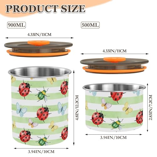 Envase hermético para café de acero inoxidable 900ml miniatura 2