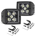 LED Pods Cubes, LED Light Bar 3 Inch 2PCS 100W Square Driving Lights 10000LM Off Road Lights Spot Beam Work Lights Ditch Light Fog Lights Truck Bumper Light for ATV UTV 4wd Motorcycle Pickup Boat